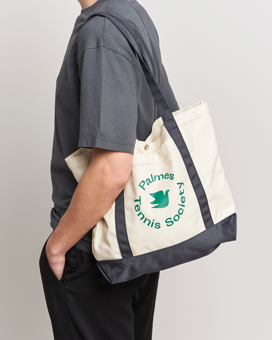 Herr | Totebags | Palmes | Society Tote Bag White/Navy