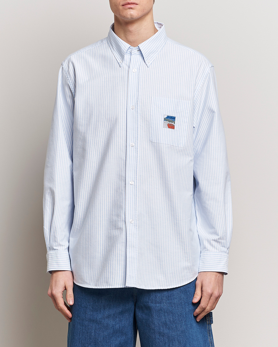 Herr | Skjortor | Palmes | Deuce Oxford Shirt Light Blue Stripe