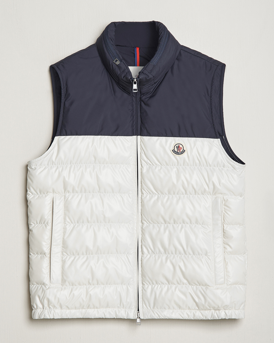 Herr | Jackor | Moncler | Cerces Down Vest Off White/Navy