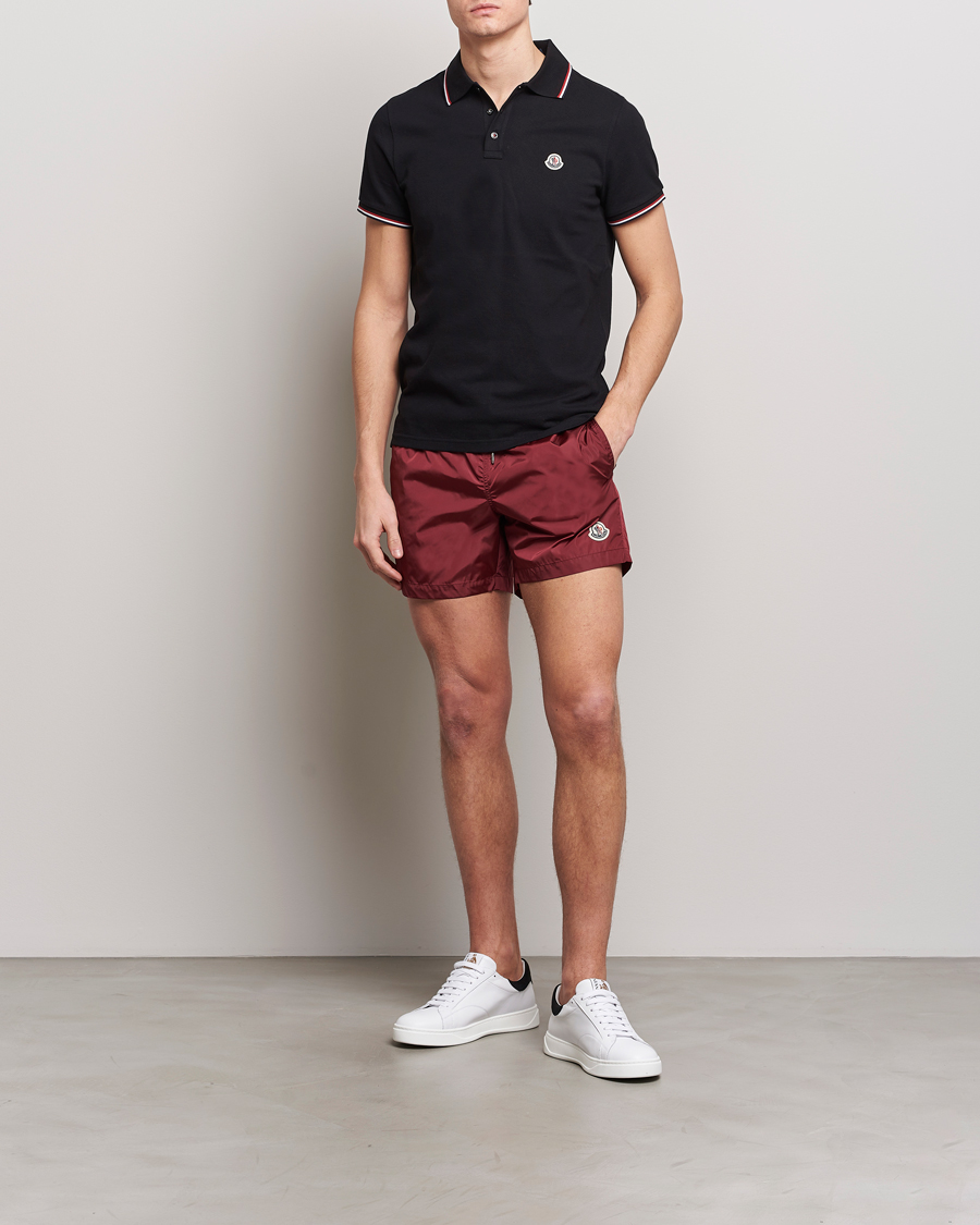 Herr | Badbyxor | Moncler | Nylon Swim Shorts Burgundy