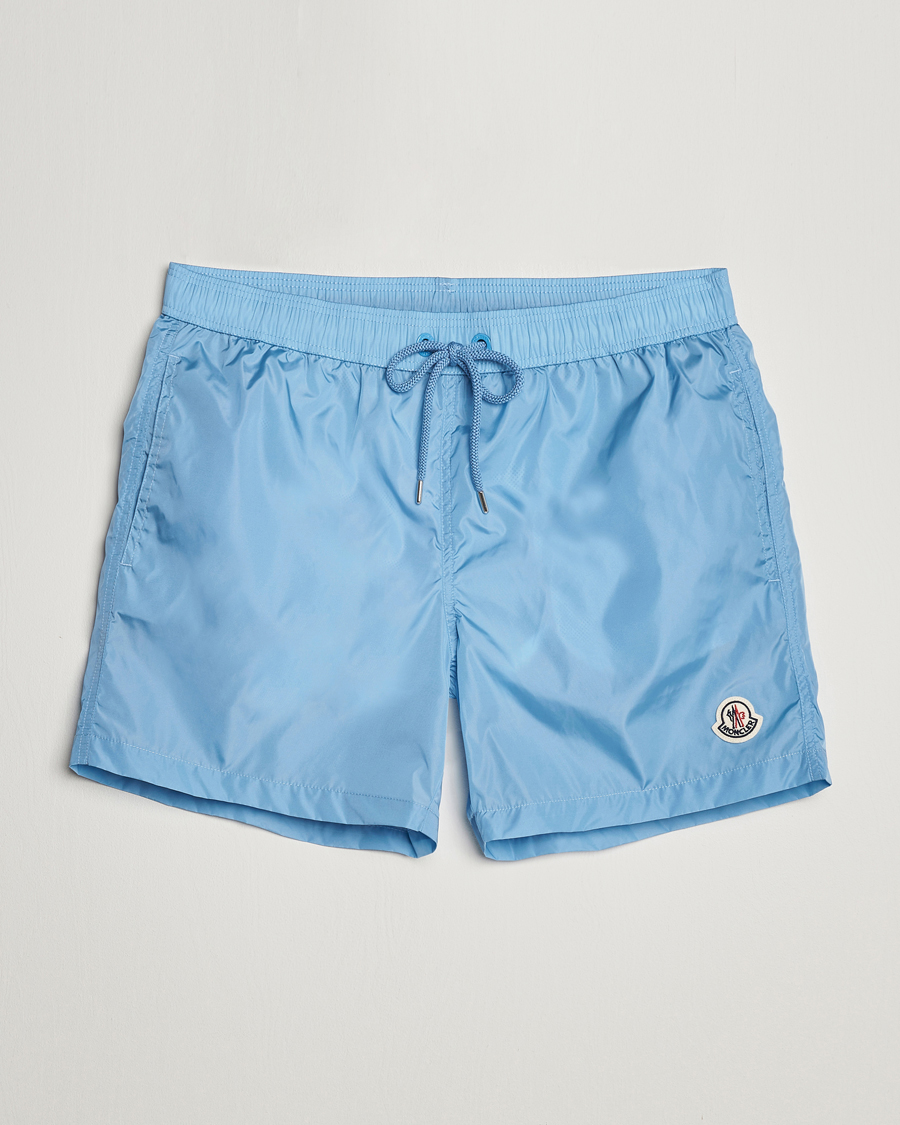 Herr | Badbyxor | Moncler | Nylon Swim Shorts Light Blue