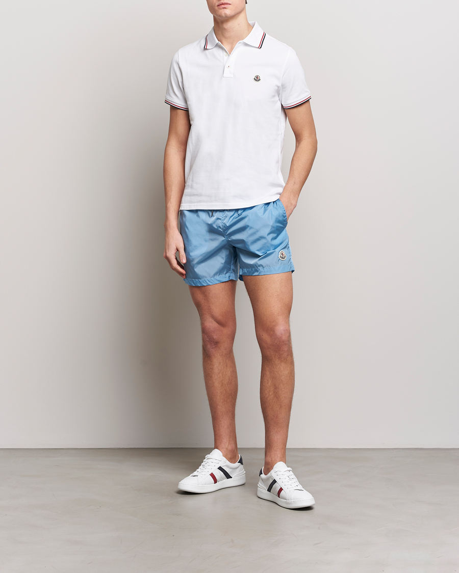 Herr | Badbyxor | Moncler | Nylon Swim Shorts Light Blue