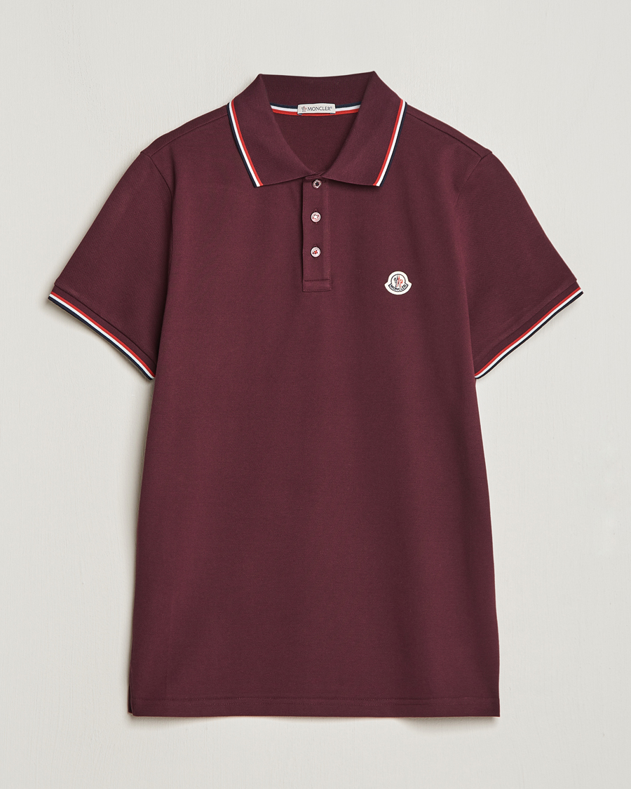 Herr | Pikéer | Moncler | Contrast Rib Polo Burgundy