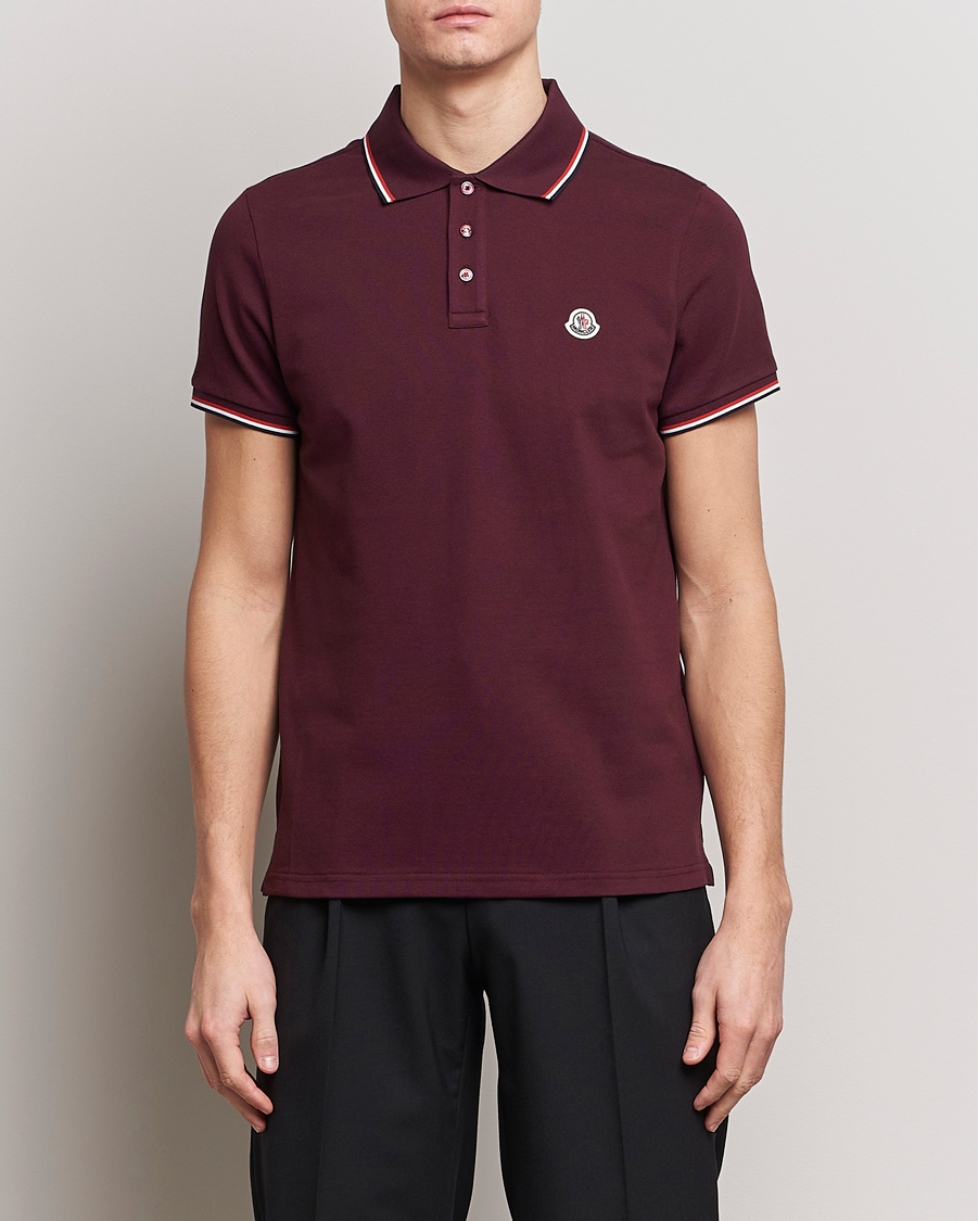 Herre |  | Moncler | Contrast Rib Polo Burgundy