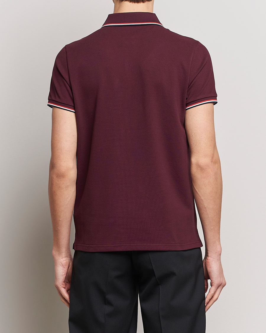 Herr | Pikéer | Moncler | Contrast Rib Polo Burgundy