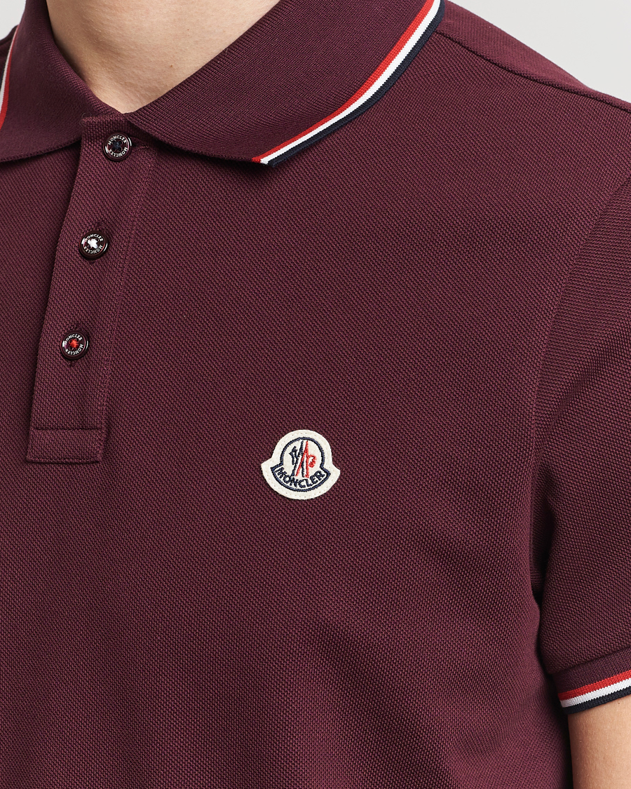 Herr | Pikéer | Moncler | Contrast Rib Polo Burgundy