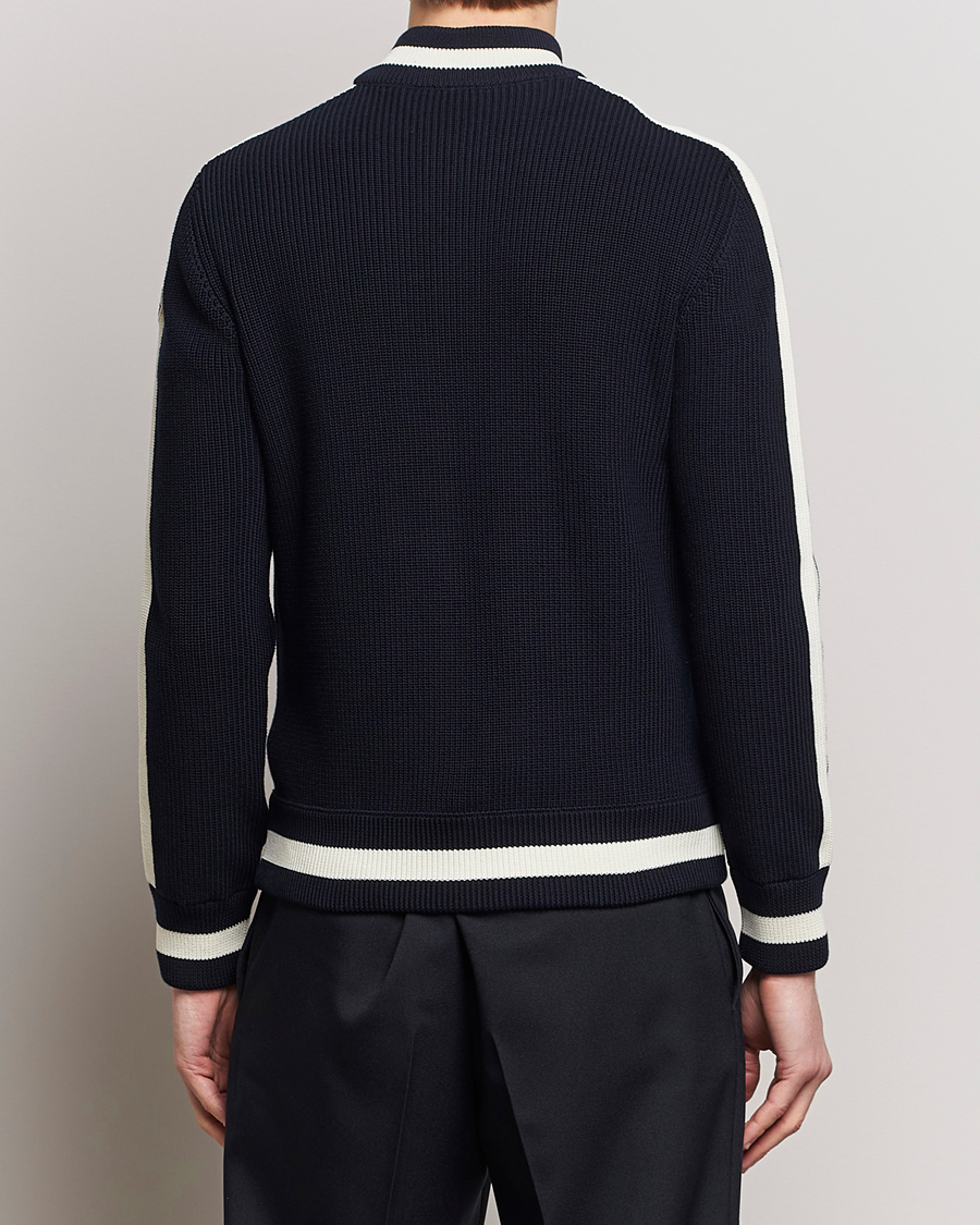 Herr | Tröjor | Moncler | Contrast Rib Padded Cardigan Navy