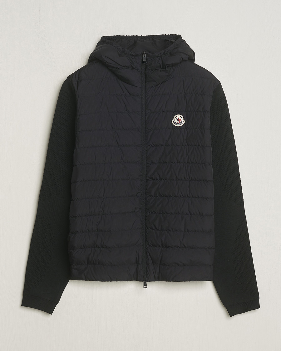 Herr | Tröjor | Moncler | Hooded Hybrid Zip Cardigan Black