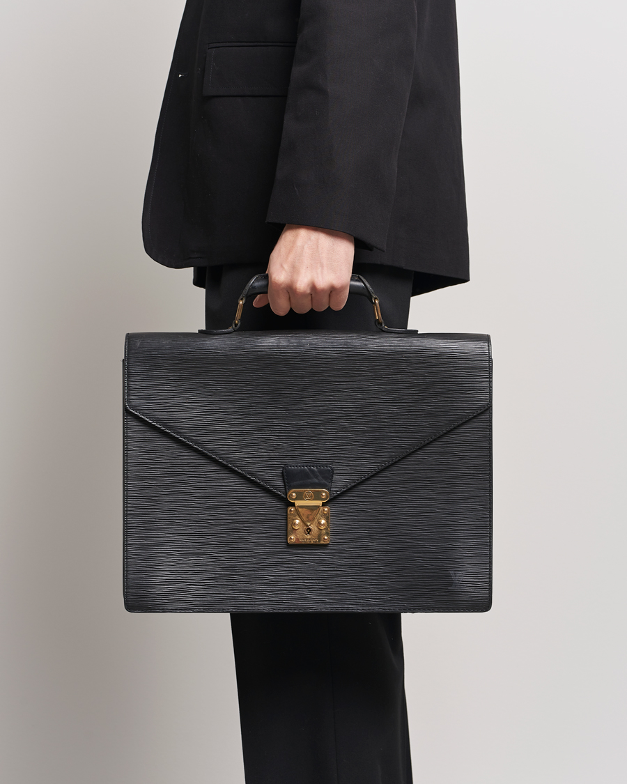 Herr | Louis Vuitton Pre-Owned Serviette Ambassadeur Epi Leather Breifcase Black | Louis Vuitton Pre-Owned | Serviette Ambassadeur Epi Leather Breifcase Black
