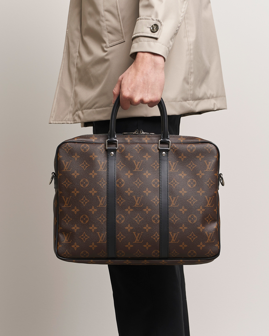 Herr | Louis Vuitton Pre-Owned Porte-Documents Voyage Briefcase Monogram Macassar | Louis Vuitton Pre-Owned | Porte-Documents Voyage Briefcase Monogram Macassar