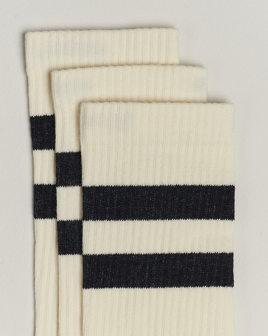Herr |  | Sweyd | 3-Pack Two Stripe Cotton Socks White/Black