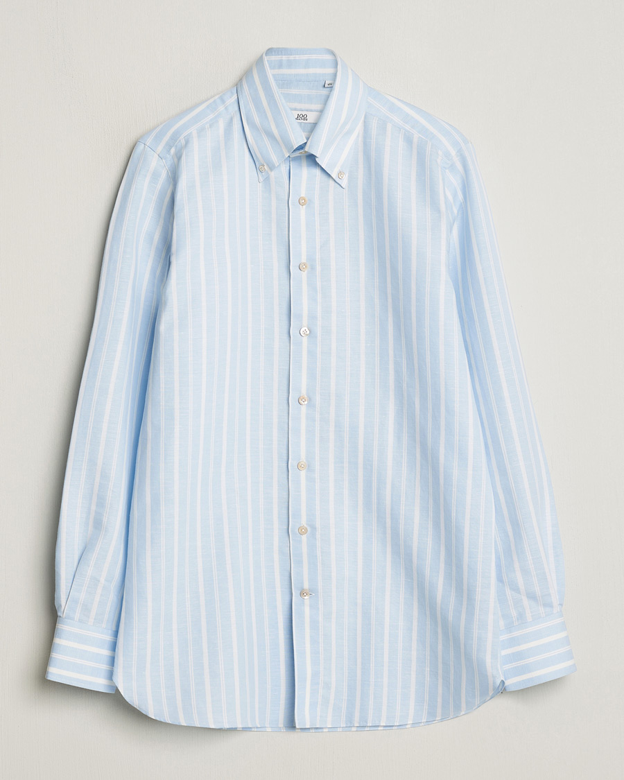 Herr |  | 100Hands | Cotton Striped Shirt Light Blue