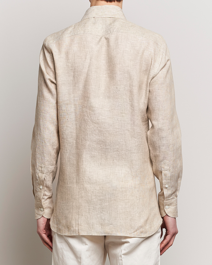 Herr | Skjortor | 100Hands | Striped Linen Shirt Brown