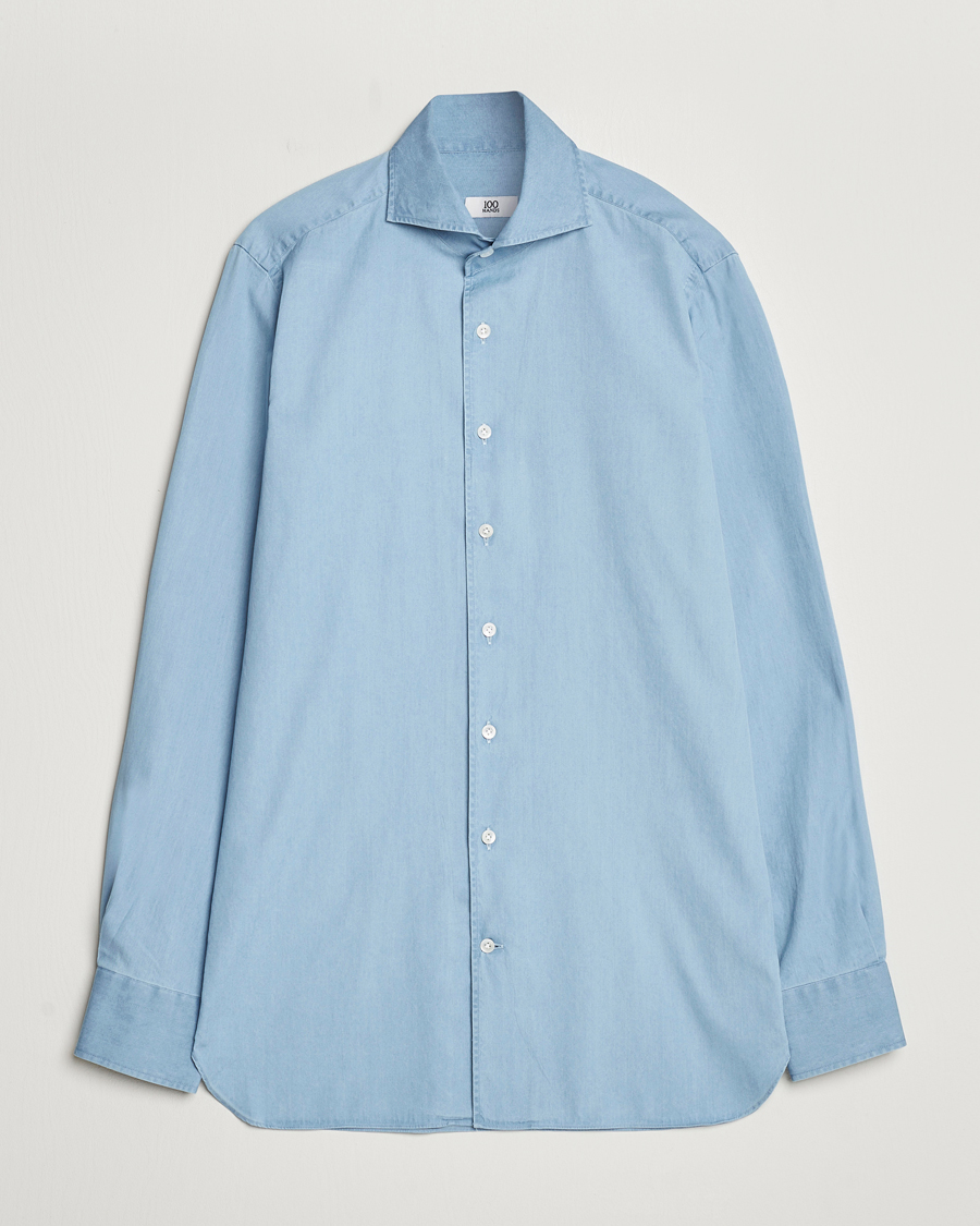 Herr |  | 100Hands | Ice Wash Denim Shirt Light Blue