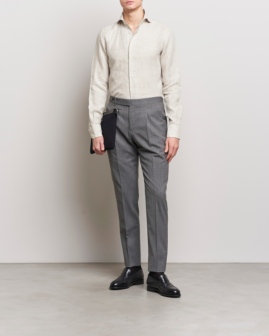 Herr | Skjortor | 100Hands | Linen Shirt Oatmeal