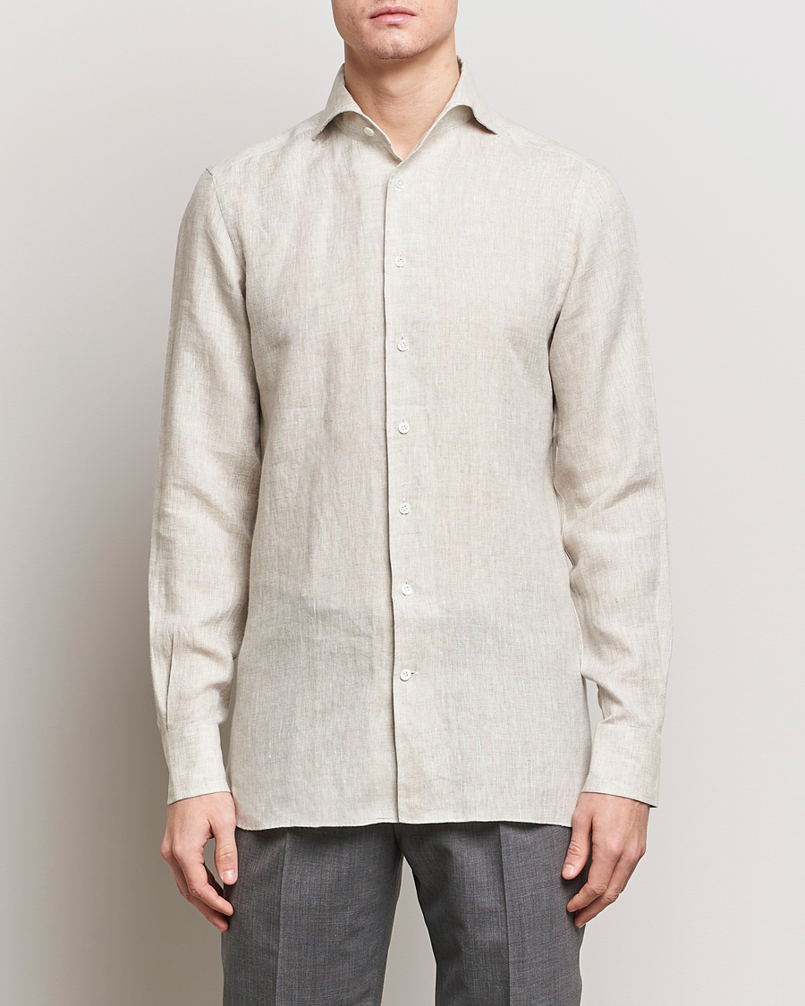 Herr | Linneskjortor | 100Hands | Linen Shirt Oatmeal