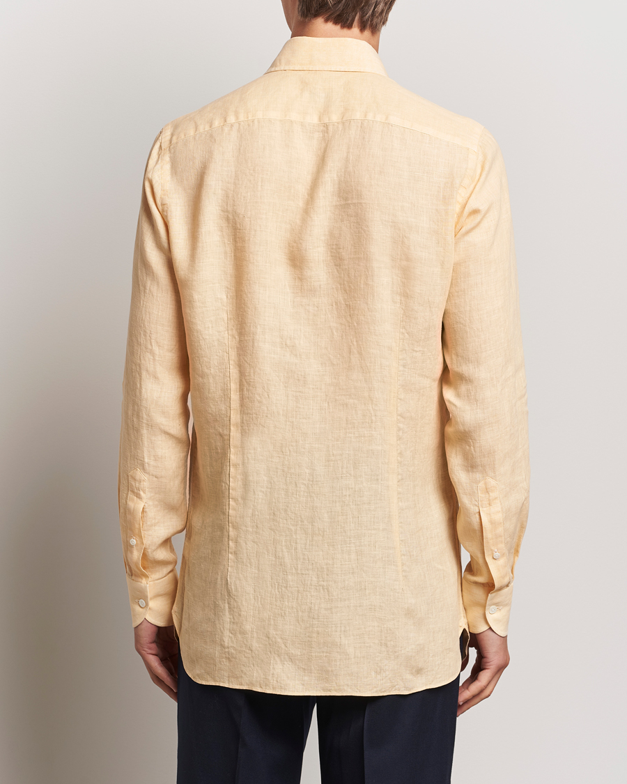 Herr | Skjortor | 100Hands | Natural Stone Washed Linen Shirt Peach