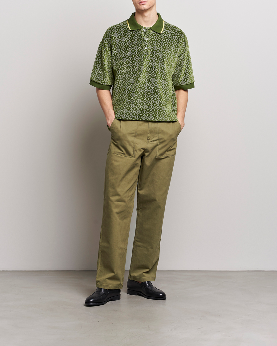 Herr | Pikéer | Drôle de Monsieur | Short Sleeve Monogram Polo Green