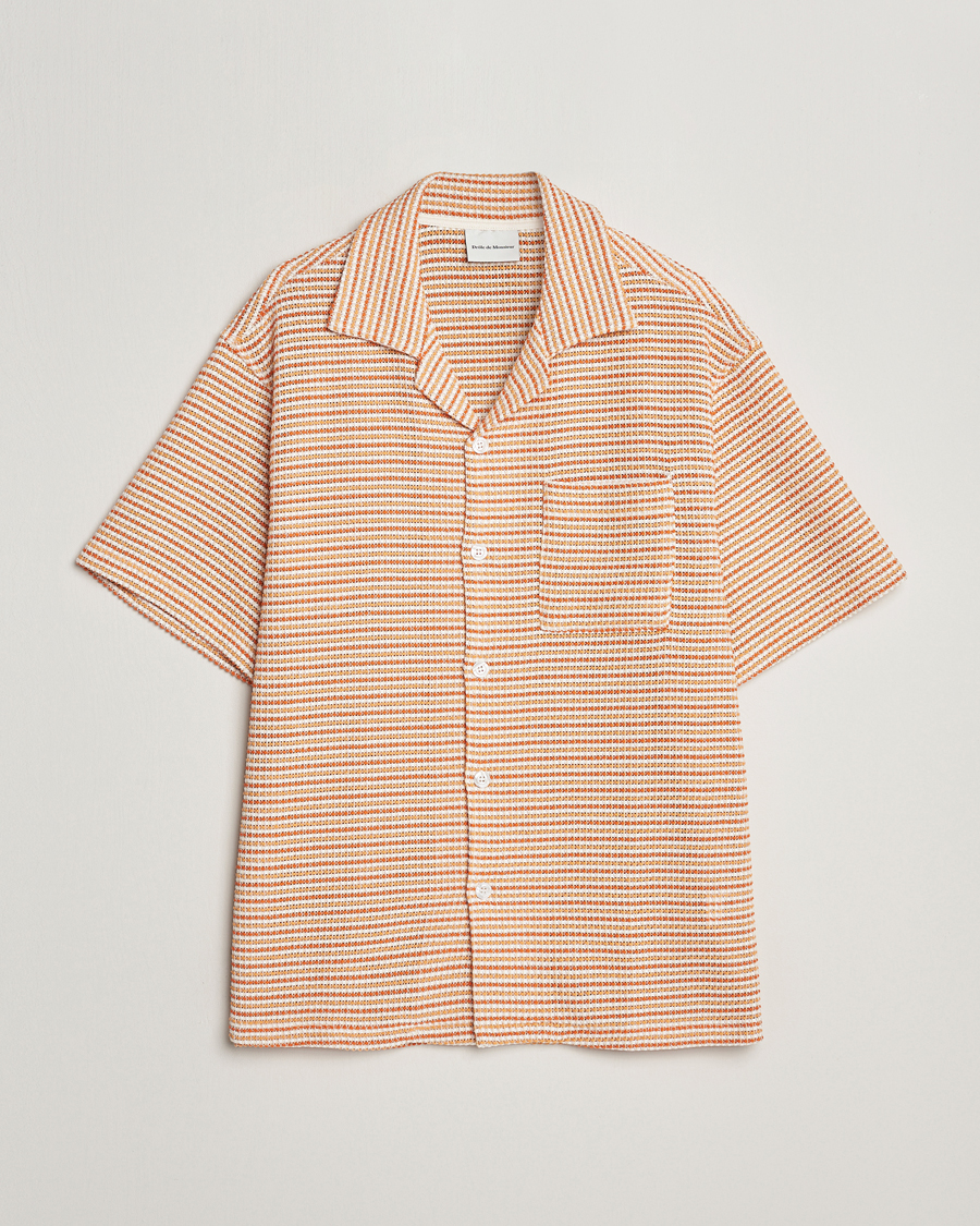 Herr | Skjortor | Drôle de Monsieur | Micro Check Camp Shirt Orange