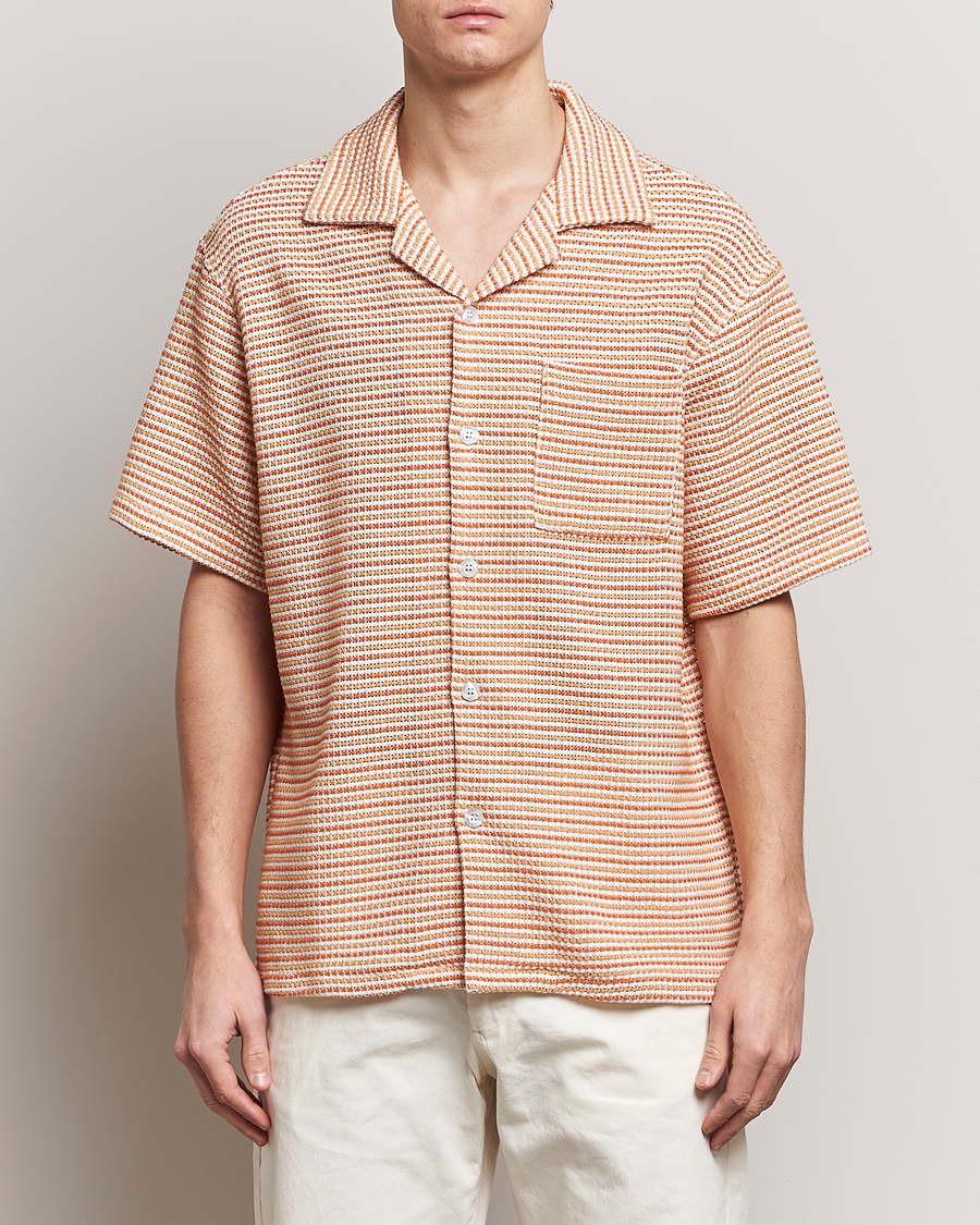 Herr | Skjortor | Drôle de Monsieur | Micro Check Camp Shirt Orange