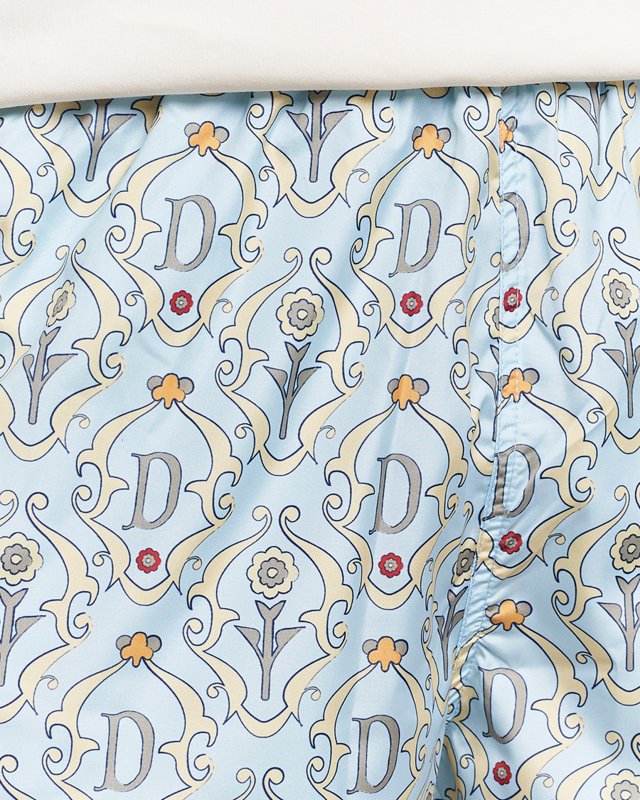 Herr | Badbyxor | Drôle de Monsieur | Ornaments Swim Shorts Light Blue