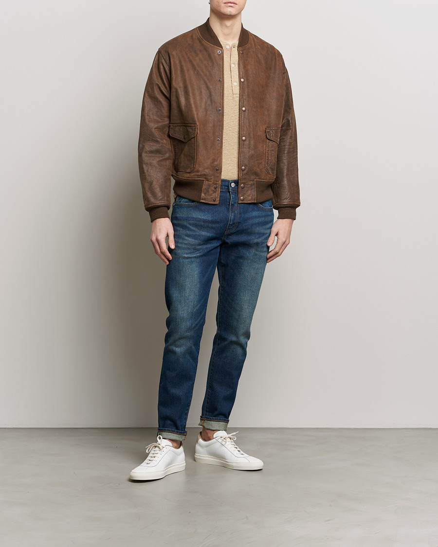 Herr | Jackor | RRL | Wright Leather Jacket Brown