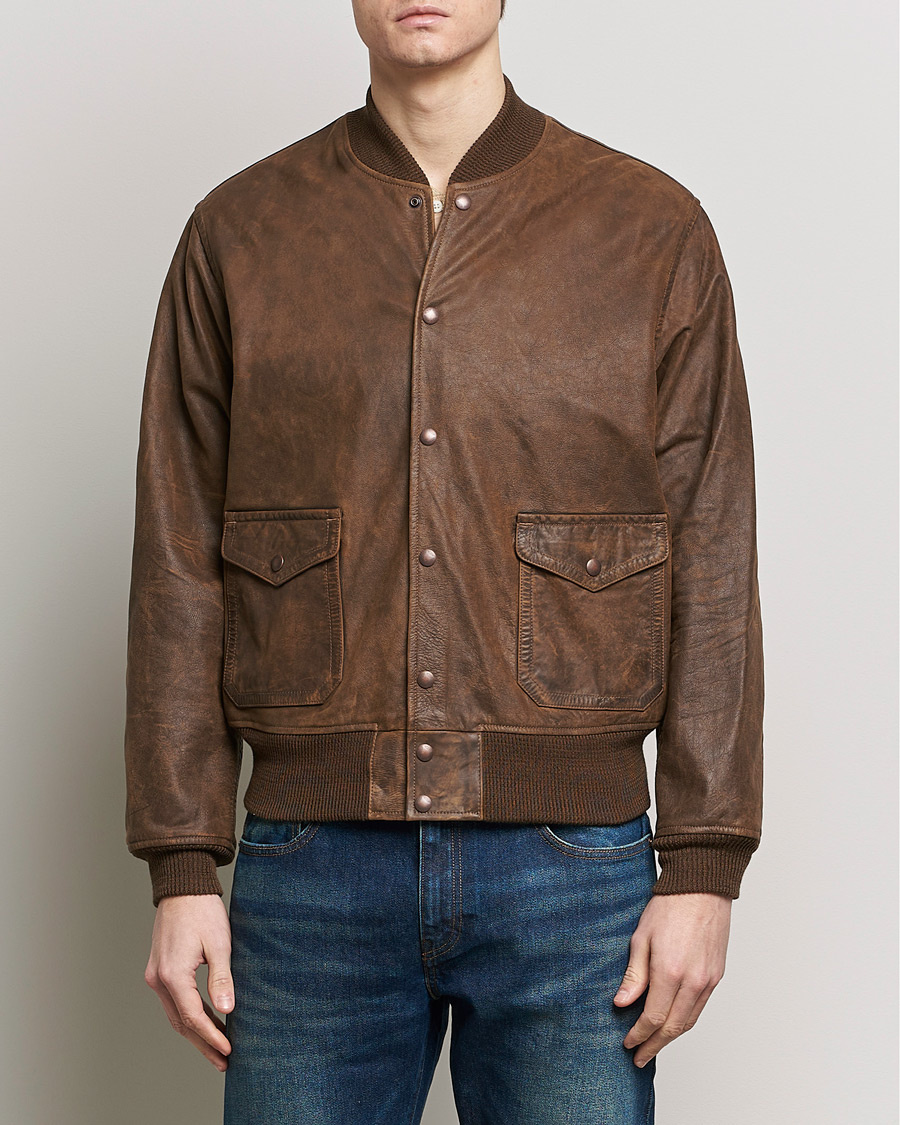 Herr | RRL | RRL | Wright Leather Jacket Brown