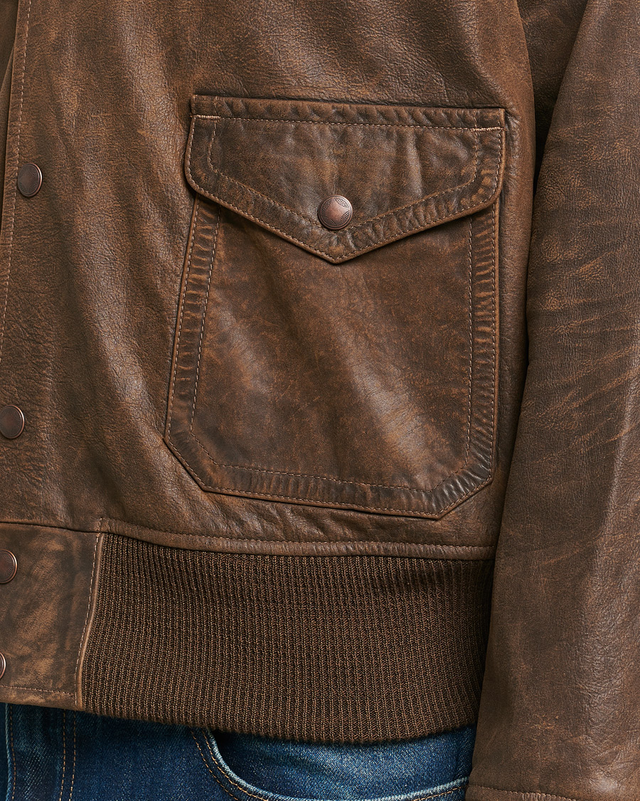 Herr | Jackor | RRL | Wright Leather Jacket Brown