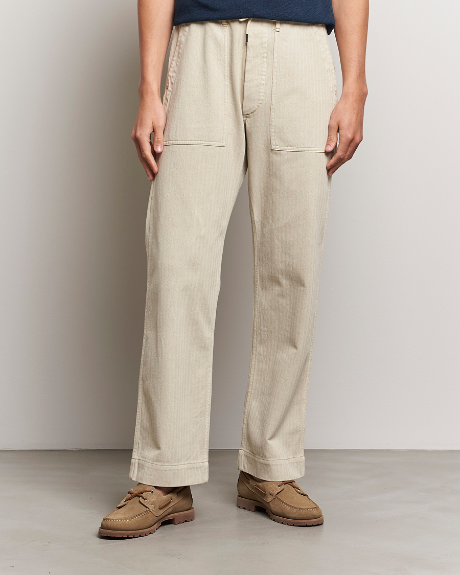 Herr | RRL | RRL | Wilton Herringbone Surplus Pants Off White