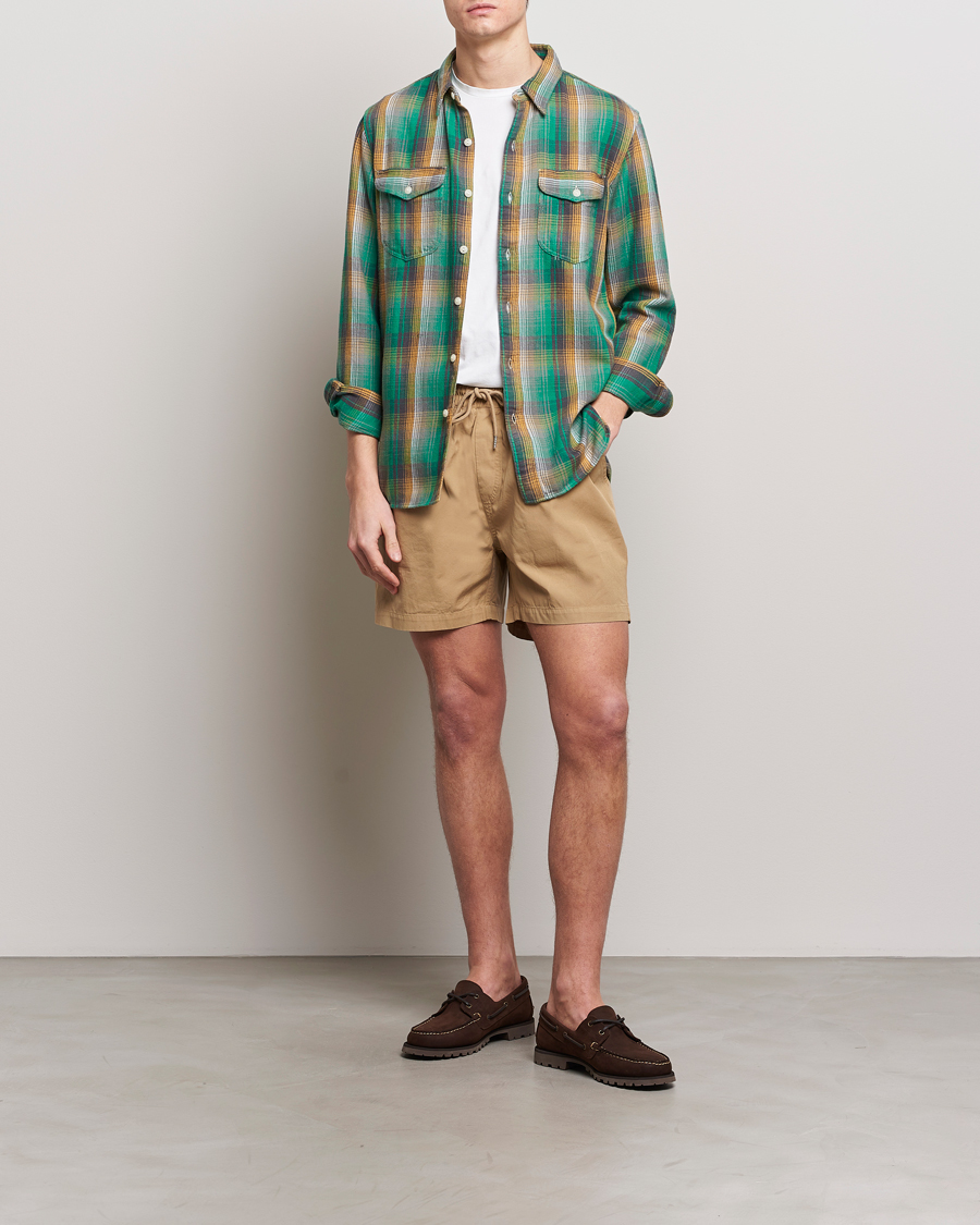Herr | Skjortor | RRL | Preston Double Pocket Shirt Green/Yellow