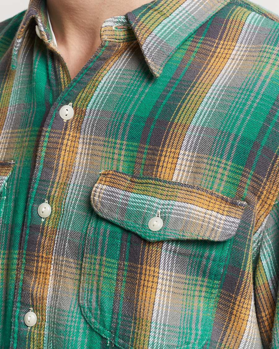 Herr | Skjortor | RRL | Preston Double Pocket Shirt Green/Yellow