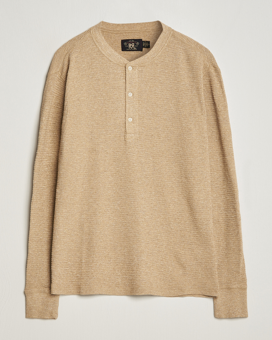 Herr | Tröjor | RRL | Long Sleeve Henley Tan Heather