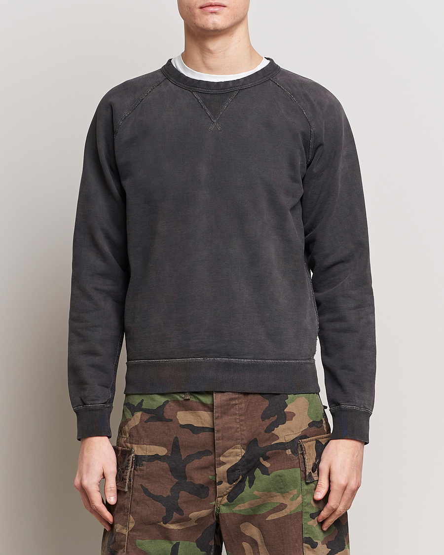 Herr | Grå Sweatshirts | RRL | Raglan Sleeve Sweatshirt Black Indigo