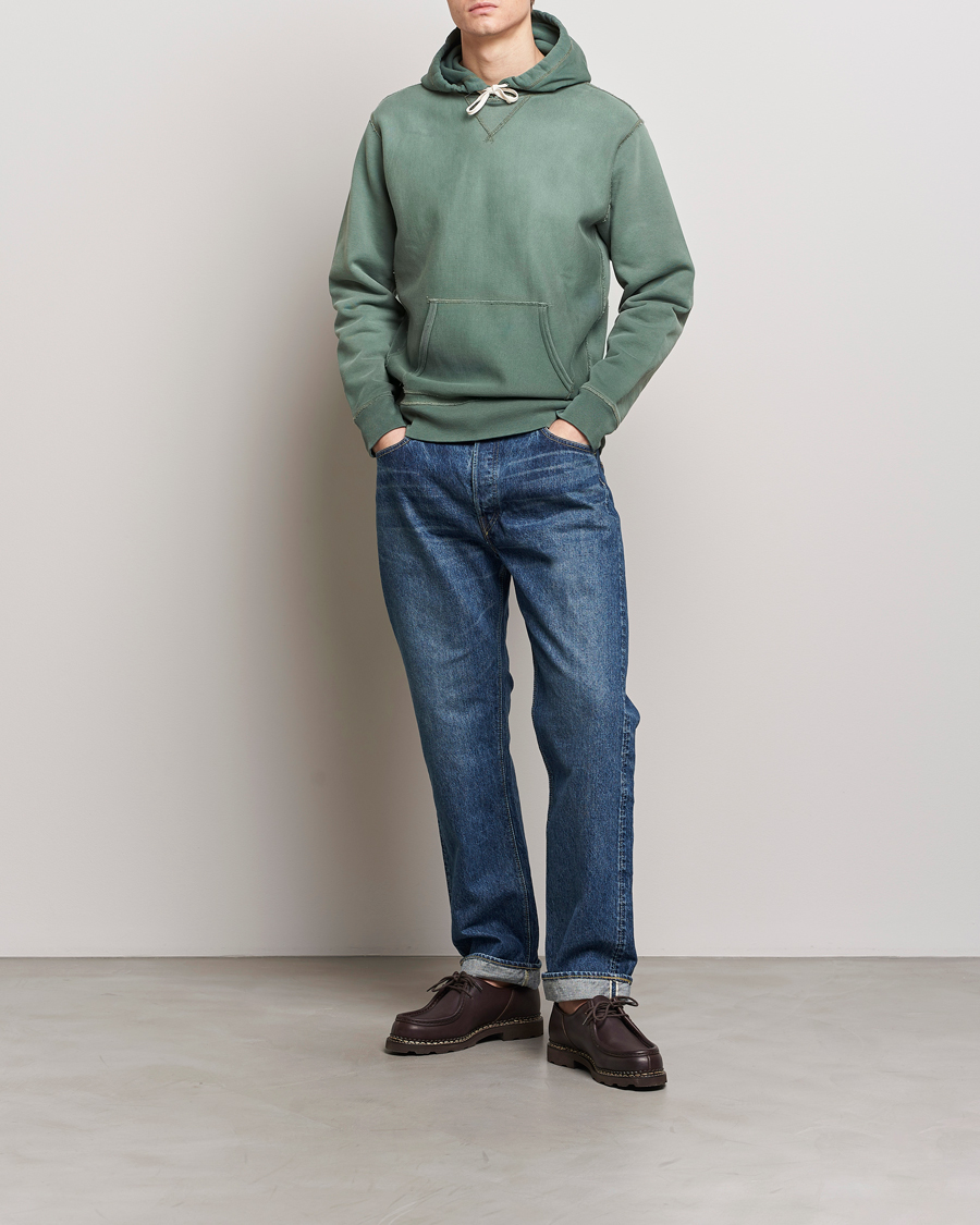 Herr | Tröjor | RRL | Hooded Sweatshirt Collegiate Green