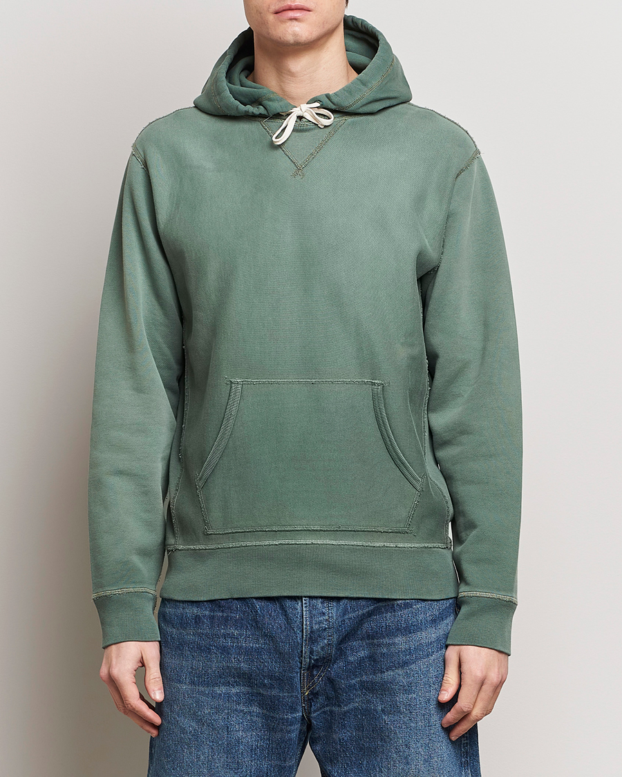 Herr | RRL | RRL | Hooded Sweatshirt Collegiate Green