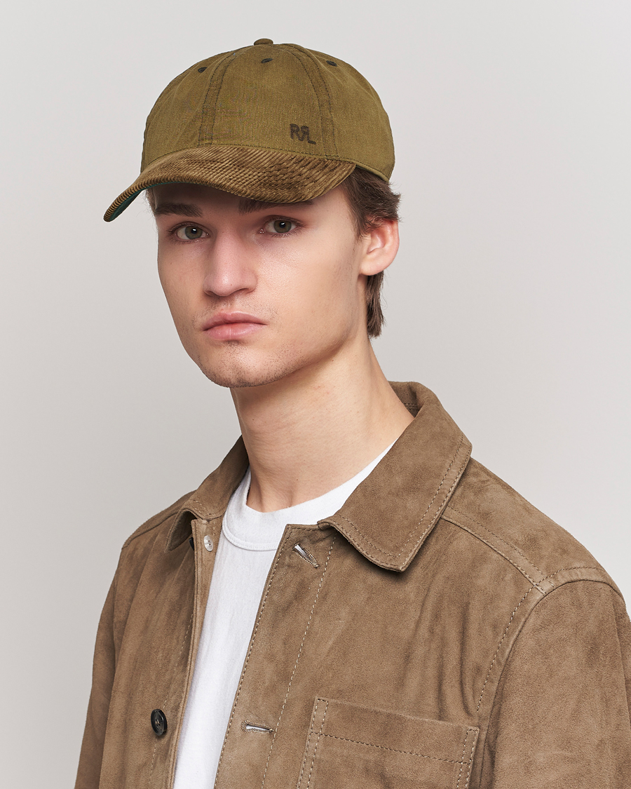 Herr | RRL Cotton/Corduroy Ball Cap Explorer Olive | RRL | Cotton/Corduroy Ball Cap Explorer Olive