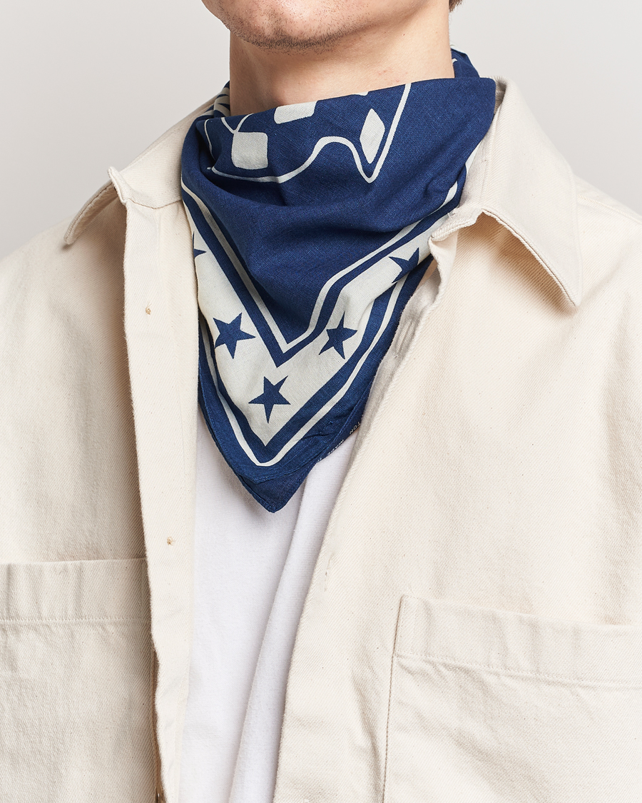 Herr |  | RRL | Car Club Print Bandana Indigo/Cream