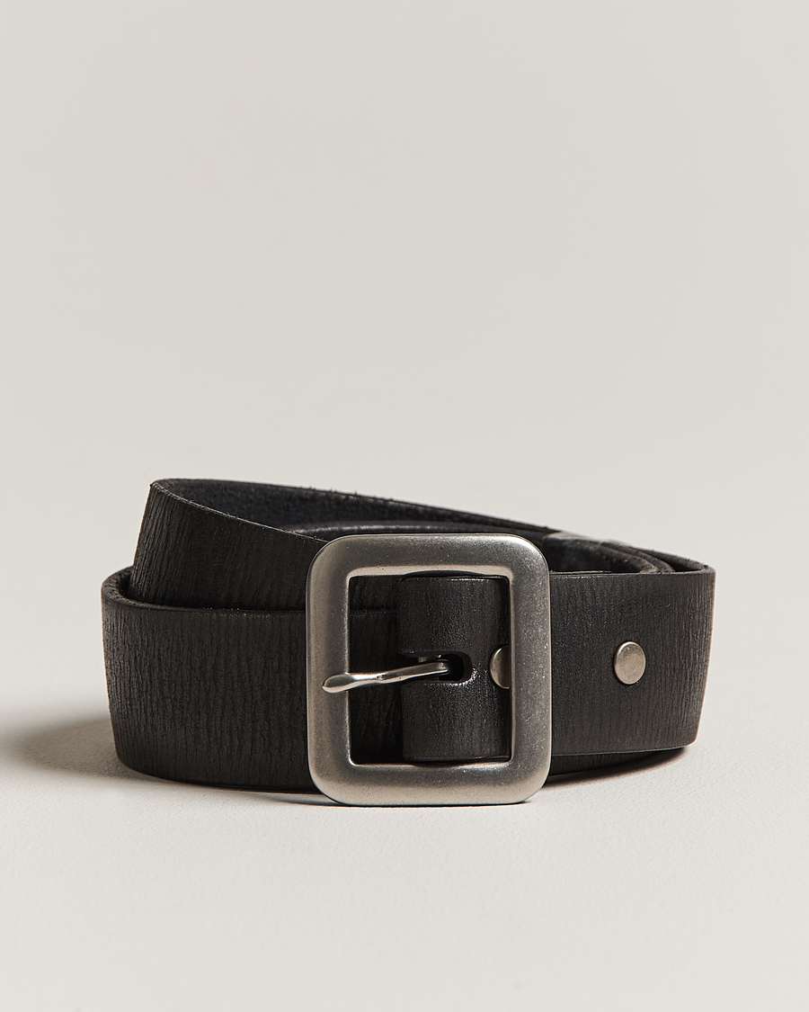 Herr | RRL Tumbled Leather Belt Vintage Black | RRL | Tumbled Leather Belt Vintage Black