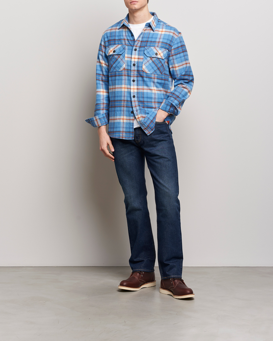 Herr | Skjortor | Pendleton | Burnside Flannel Shirt Blue/Red Plaid