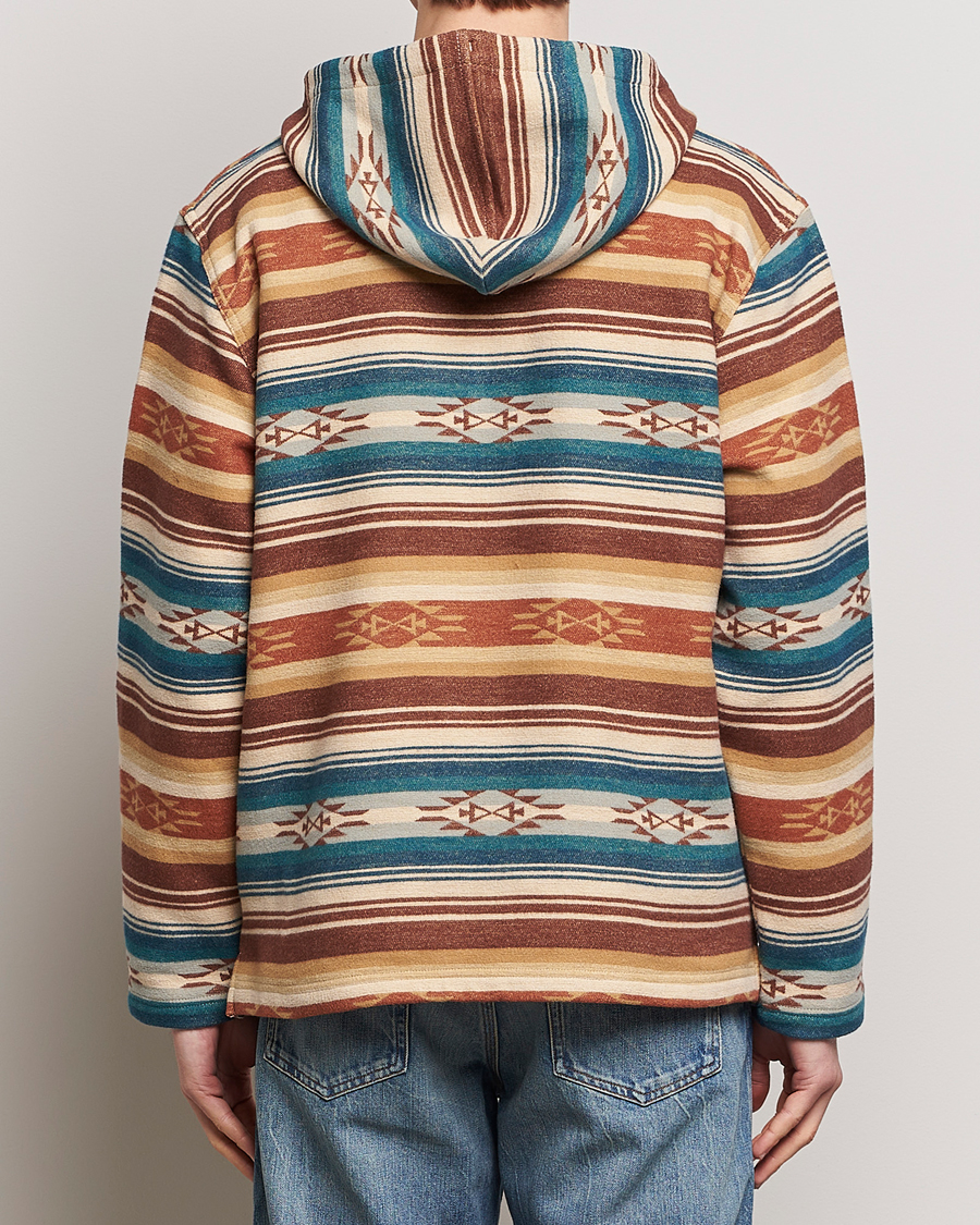 Herr | Tröjor | Pendleton | Driftwood Hoody Azure/Brown Stripe