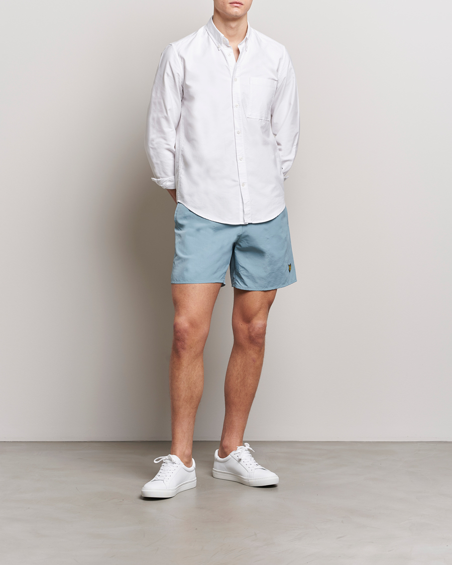 Herr | Badbyxor | Lyle & Scott | Plain Swimshorts Slate Blue