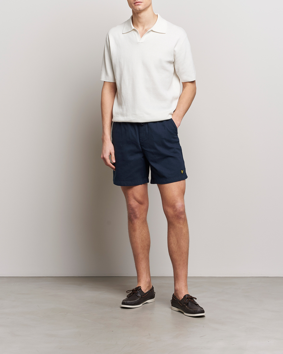 Herr | Shorts | Lyle & Scott | Linen Drawstring Shorts Dark Navy