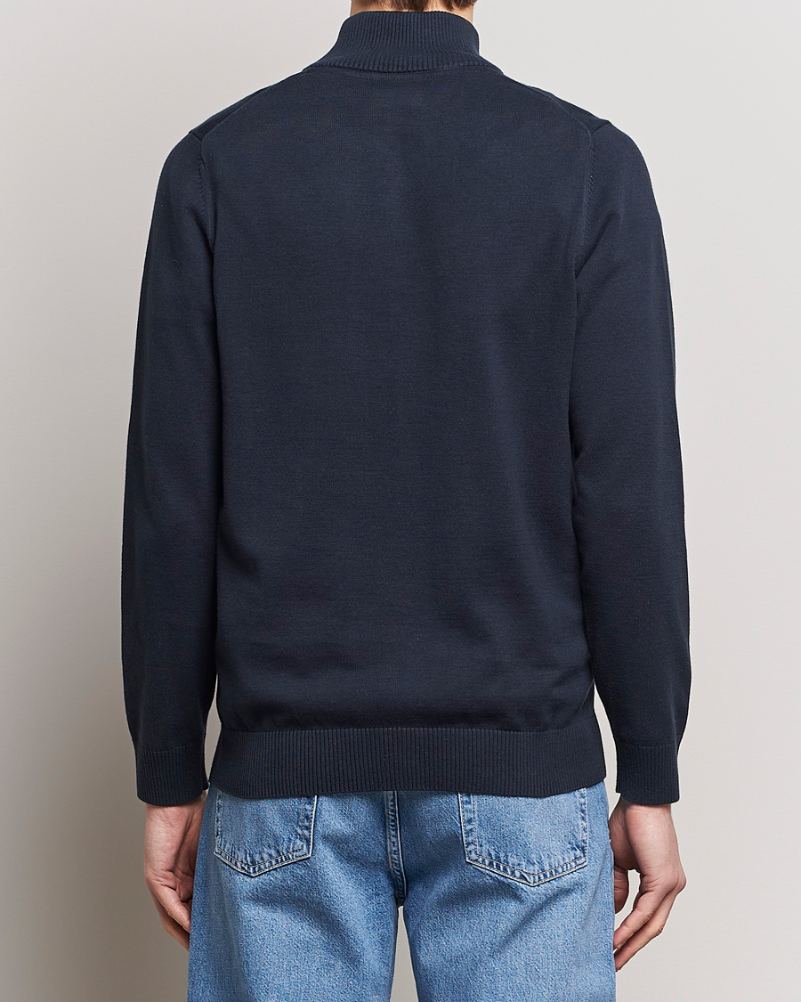 Herr | Tröjor | Lyle & Scott | Cotton Knitted Half Zip Dark Navy