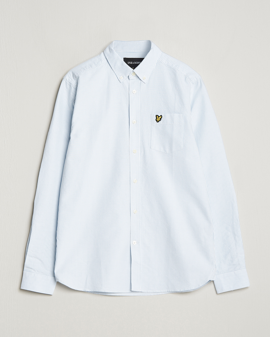 Herr | Skjortor | Lyle & Scott | Lightweight Oxford Striped Shirt Blue/White