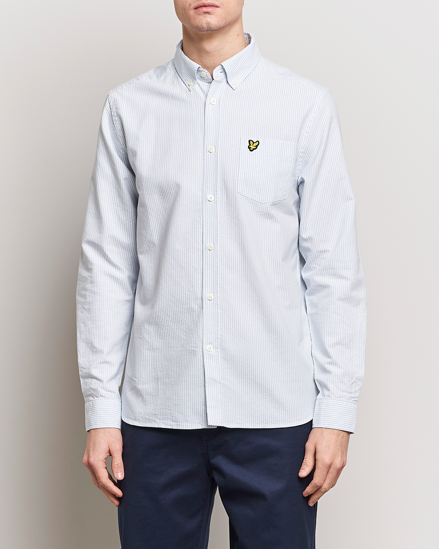 Herr | Casual | Lyle & Scott | Lightweight Oxford Striped Shirt Blue/White