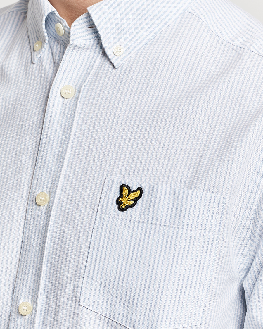 Herr | Skjortor | Lyle & Scott | Lightweight Oxford Striped Shirt Blue/White