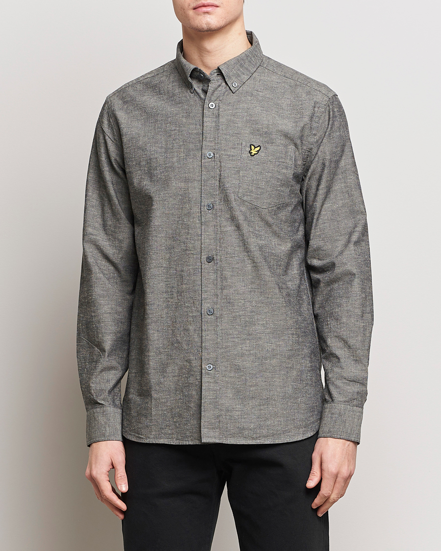 Herr | Lojalitetserbjudande | Lyle & Scott | Linen Button Down Shirt Grey Melange