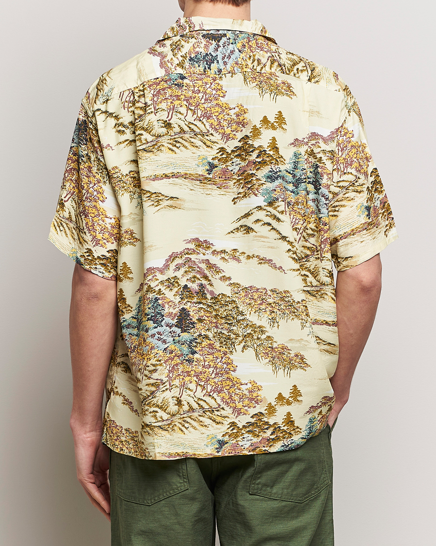 Herr | Skjortor | orSlow | Printed Rayon Camp Shirt Yellow