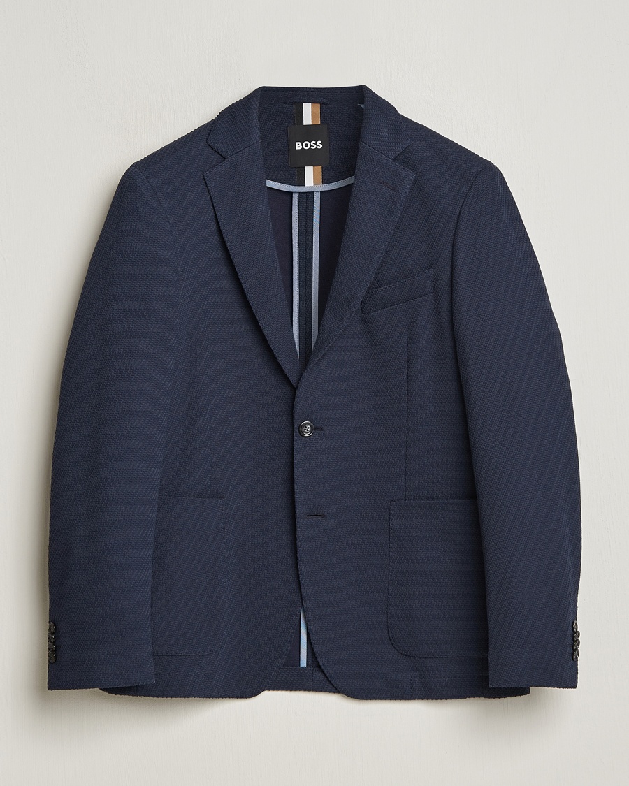 Herr | Kavajer | BOSS BLACK | Hanry Structured Jersey Blazer Dark Blue