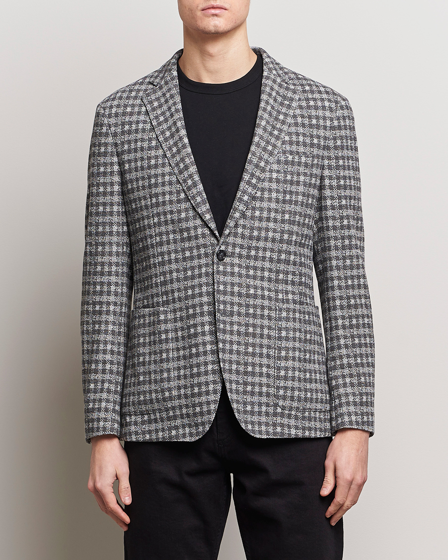 Herr | Kläder | BOSS BLACK | Hanry Checked Jersey Blazer Silver